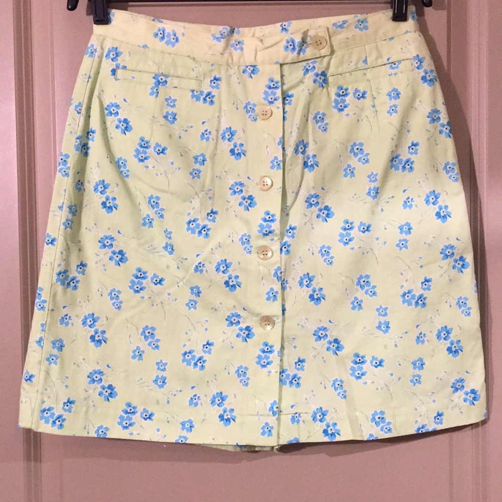 Lime Green Floral Print Skort